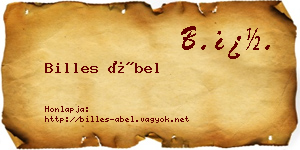 Billes Ábel névjegykártya