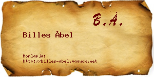 Billes Ábel névjegykártya