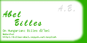 abel billes business card